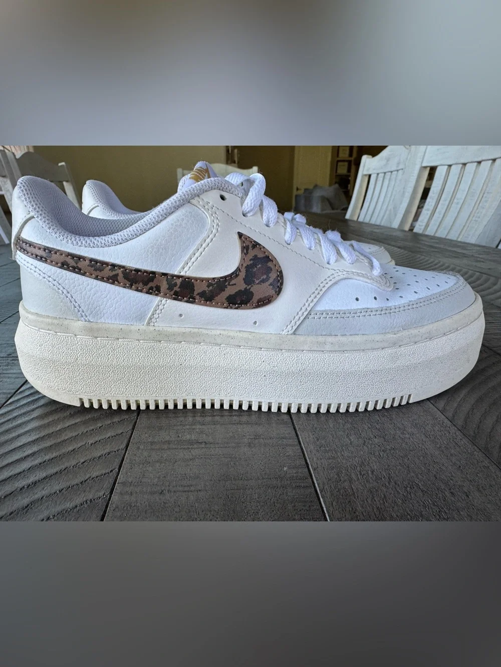 Nike Court Vision Leopardate Retro Platform Sneakers Leopard Women’s Size 9.6